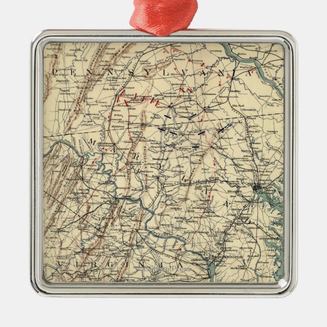 Battle of Gettysburg 9 Metal Tree Decoration (Front)