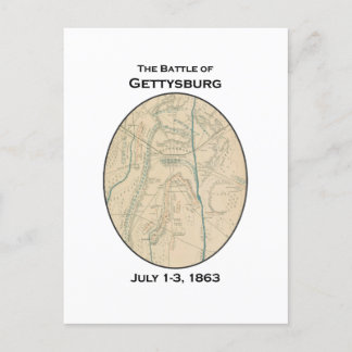 Battle of Gettysburg Map  Postcard