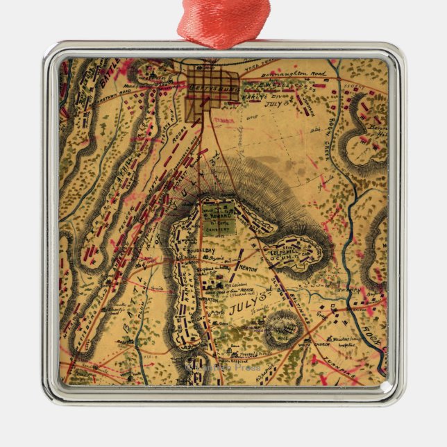 Battle of Gettysburg Metal Tree Decoration (Front)