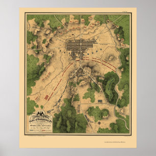 Battle of Gettysburg, PA Panoramic Map - 1863 Poster