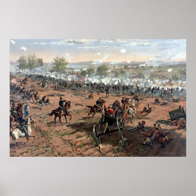 Battle of Gettysburg (restored) painting Poster (Front)
