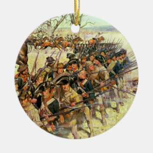 Battle of Guilford Courthouse by Charles McBarron Ceramic Tree Decoration