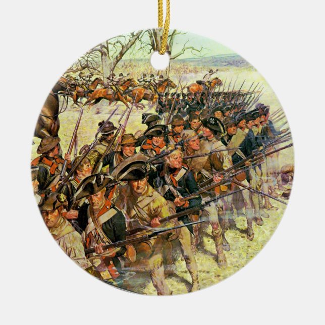 Battle of Guilford Courthouse by Charles McBarron Ceramic Tree Decoration (Front)