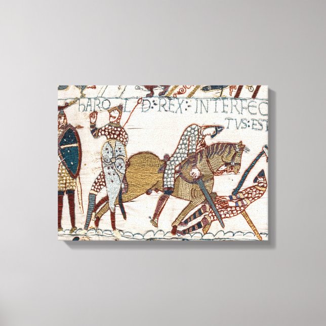 Battle of Hastings- Bayeux Tapestry King Harold Canvas Print (Front)