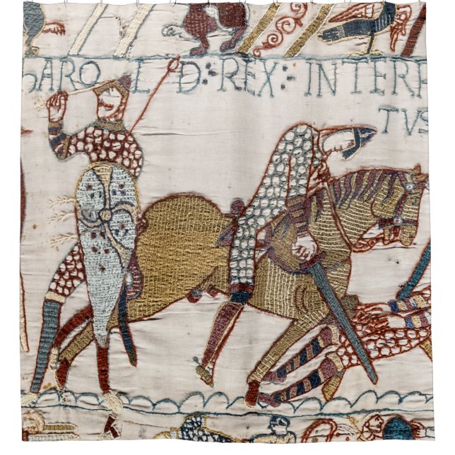 Battle of Hastings- Bayeux Tapestry King Harold Shower Curtain (Front)