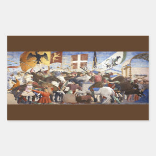 BATTLE OF HERACLIUS by Piero Della Francesca Rectangular Sticker