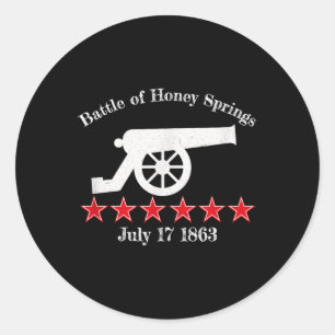 Battle Of Honey Springs Civil Battles War Cannon R Classic Round Sticker