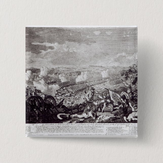 Battle of Lobositz, 1st October 1756 15 Cm Square Badge (Front)