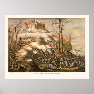 Battle of Lookout Mountain by Kurz & Allison 1863 Poster