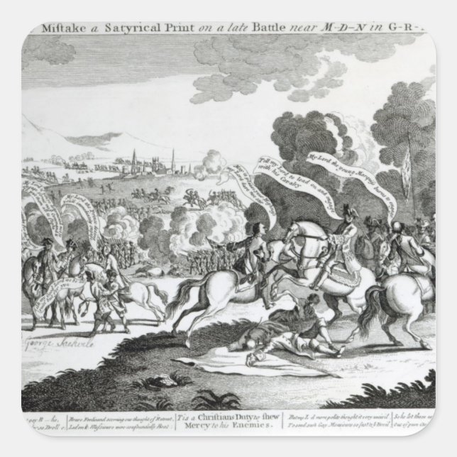 Battle of Minden, 1st August 1759 Square Sticker (Front)