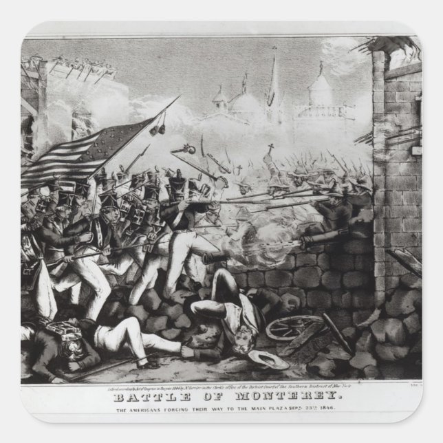 Battle of Monterey Square Sticker (Front)