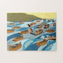 Battle of Myeongnyang from THE TURTLE SHIP 11"x14"