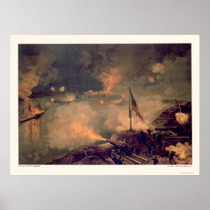 Battle of Port Hudson by L. Prang & Company 1887 Poster