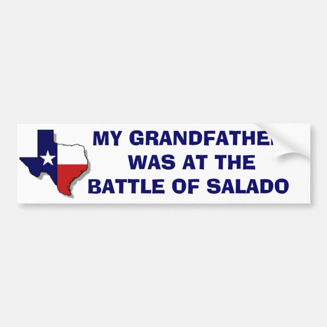 BATTLE OF SALADO BUMPER STICKER (Front)