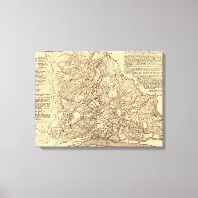 Battle of Shiloh - Civil War Panoramic Map 2 Canvas Print (Front)