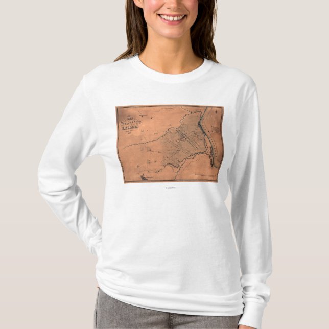 Battle of Shiloh - Civil War Panoramic Map 5 T-Shirt (Front)