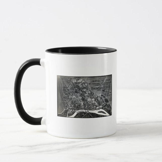 Battle of Shiloh - Civil War Panoramic Map Mug (Left)