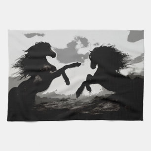 Battle of the Horses - Equine Art Tea Towel