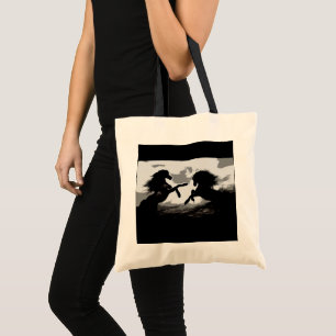Battle of the Horses - Equine Art Tote Bag