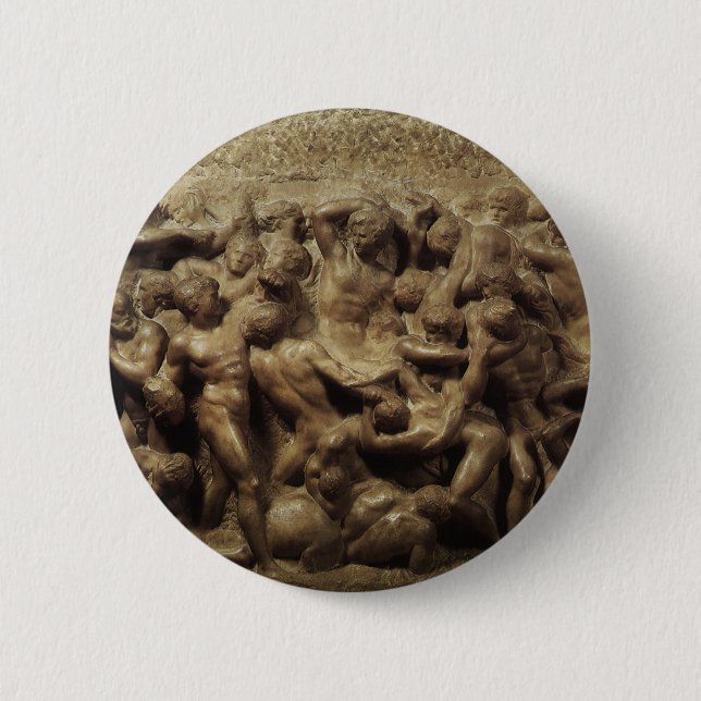Battle of the Lapiths and Centaurs by Michelangelo 6 Cm Round Badge (Front)
