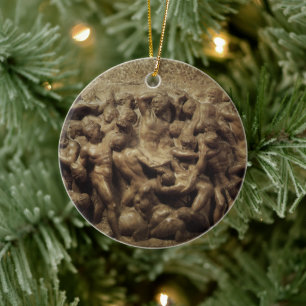 Battle of the Lapiths and Centaurs by Michelangelo Ceramic Tree Decoration