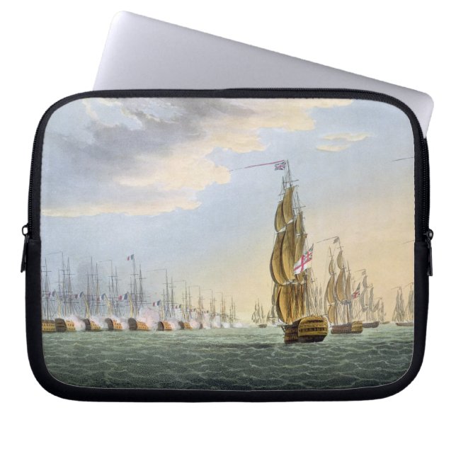 Battle of the Nile, August 1st 1798, engraved by T Laptop Sleeve (Front)