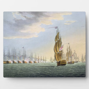 Battle of the Nile, August 1st 1798, engraved by T Plaque