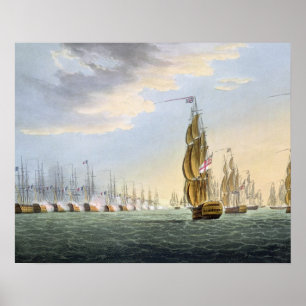 Battle of the Nile, August 1st 1798, engraved by T Poster