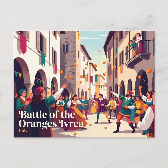 Battle of the Oranges Ivrea Italy Postcard (Front)