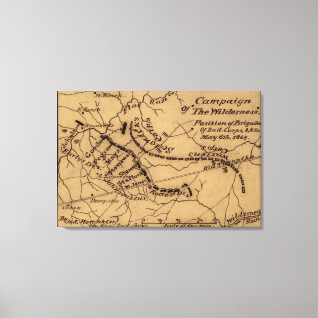 Battle of the Wilderness - Civil War Panoramic Canvas Print (Front)