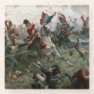 Battle of Waterloo, 18th June 1815, 1898 (colour l Glass Coaster