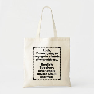 Battle of Wits English Teacher Tote Bag