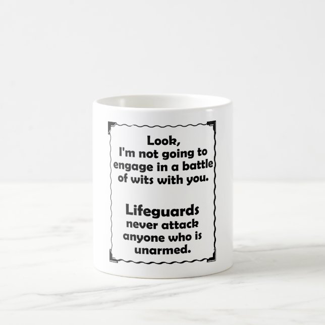 Battle of Wits Lifeguard Coffee Mug (Center)