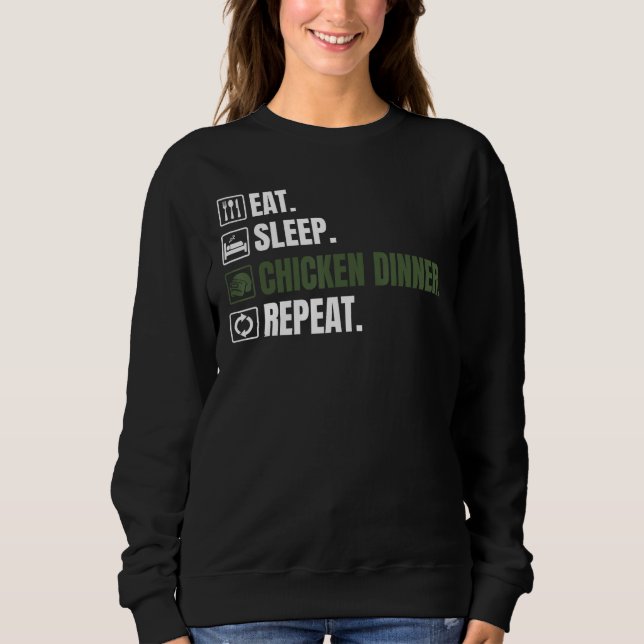 Battle Royale Eat Sleep Chicken Dinner Repeat Men  Sweatshirt (Front)