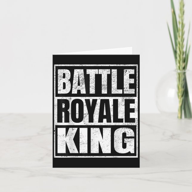 Battle Royale King Distressed Gamer Gift  Card (Front)