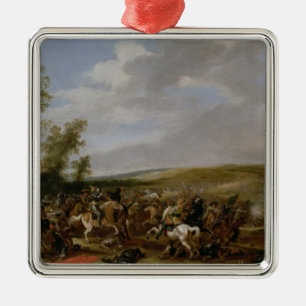 Battle Scene at Lutzen between King Gustavus Metal Tree Decoration