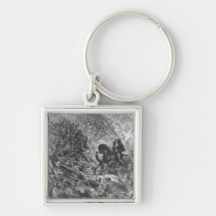 Battle scene, illustration from 'Orlando Furioso' Key Ring
