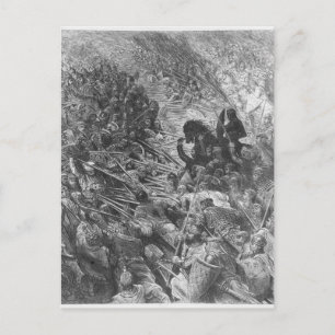 Battle scene, illustration from 'Orlando Furioso' Postcard