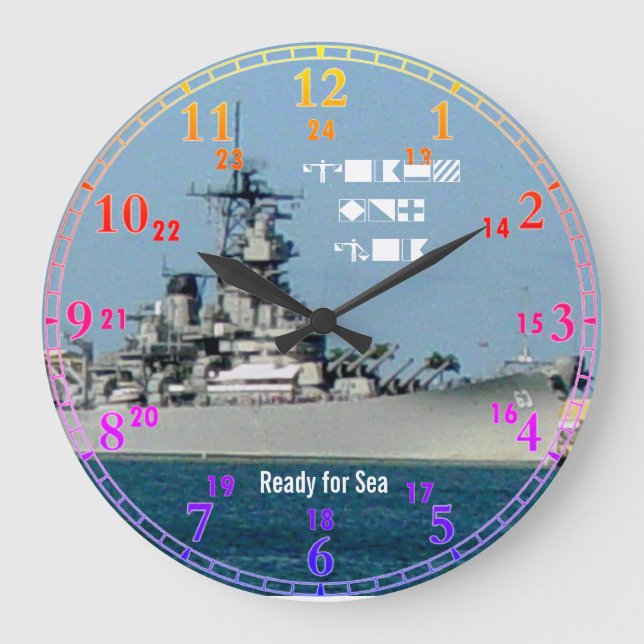 Battle Ship Acrylic Wall Clock (Front)