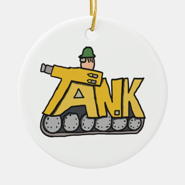 Battle Tank Ceramic Tree Decoration (Front)