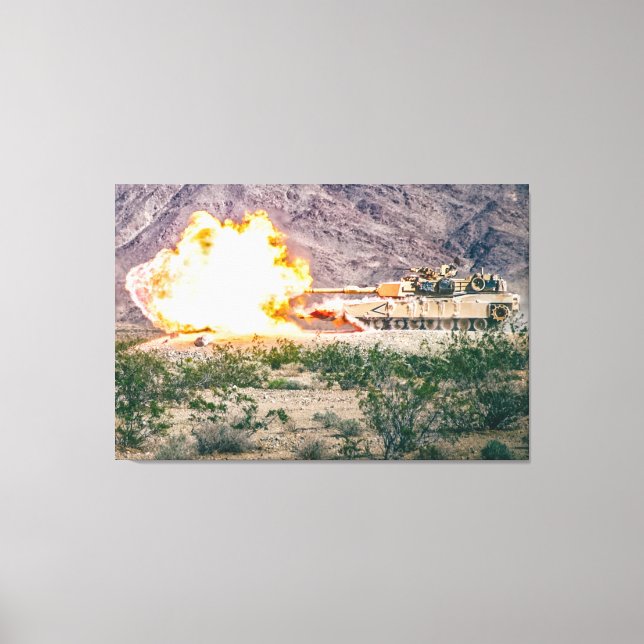 BATTLE TANK – M1 Abrams 32x48 Canvas Print (Front)