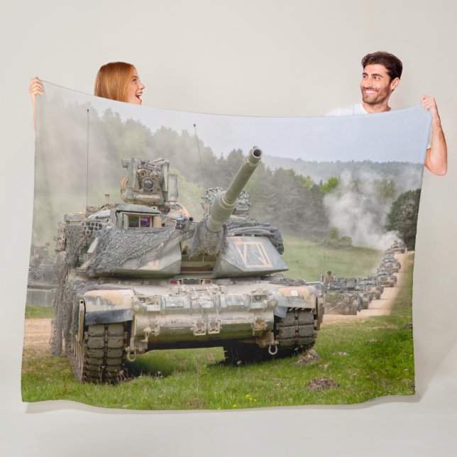 BATTLE TANK – M1 Abrams Fleece Blanket (In Situ)