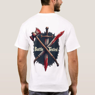 Battle Tested - Mediaeval Weapons Warrior Art Desi T-Shirt