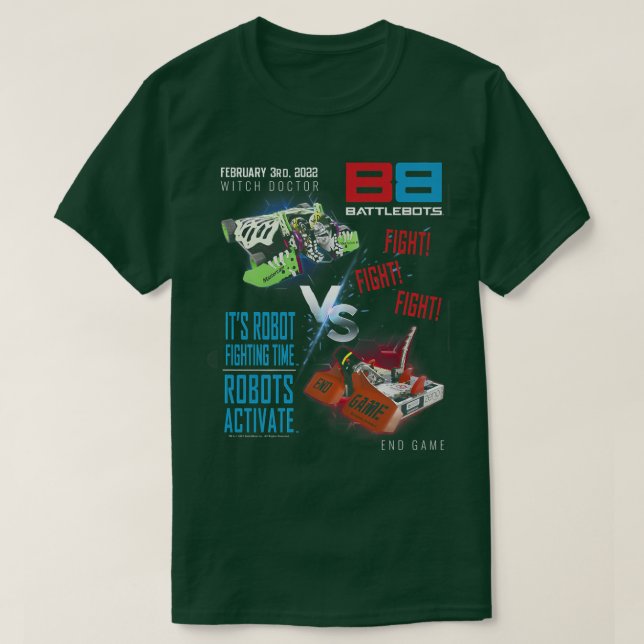 Battlebots February 3rd Main Event Witch Doctor Vs T-Shirt (Design Front)