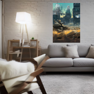 Battlefield in the city AI Art Poster