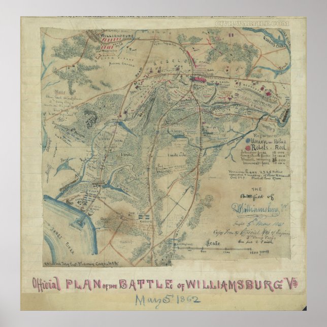 Battlefield of Williamsburg, Virginia Poster (Front)