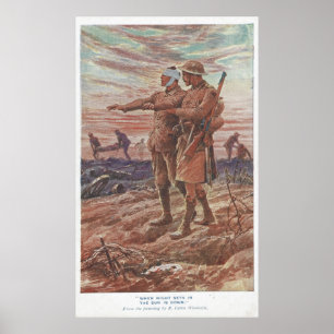 Battlefield War Friendship Leading Blind Soldier Poster