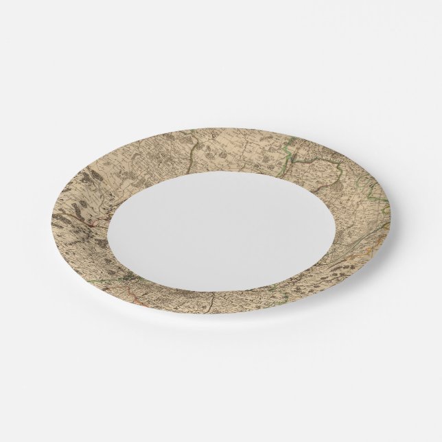 Battlefields and Roman roads Paper Plate (Angled)