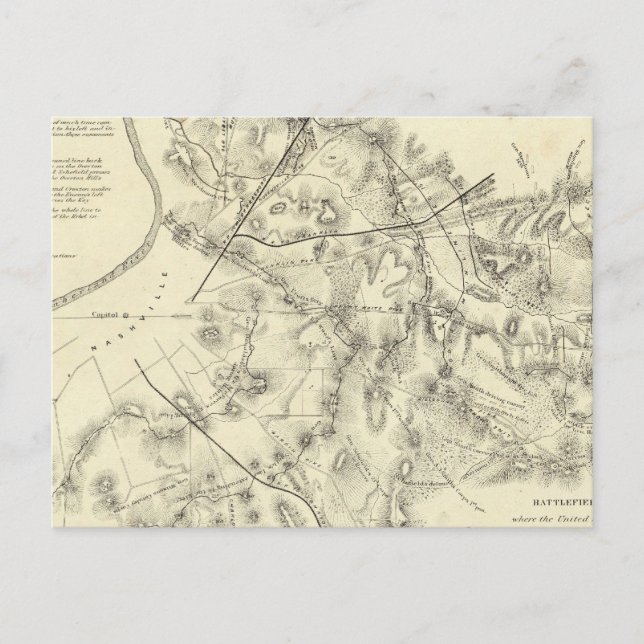 Battlefields in Front of Nashville Postcard (Front)