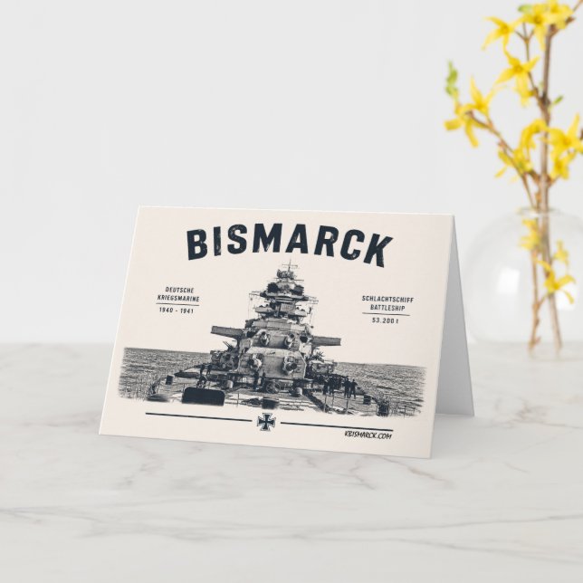 Battleship Bismarck Greeting Card (Yellow Flower)
